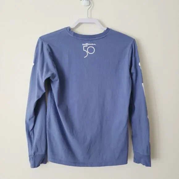 Walt Disney World Graphic T-Shirt Size XS 50th Anniversary Blue Long Sleeve - Picture 3 of 9